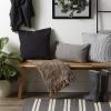 imageDII Textured Modern Varigated Acrylic Woven Throw 50x60Inch Black ampamp WhiteBronze