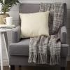 imageDII Textured Modern Varigated Acrylic Woven Throw 50x60Inch Black ampamp WhiteGray