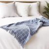 imageDII Transitional Checked Plaid Woven Throw 50x60 Barn RedStonewash Blue