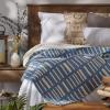 imageDII Urban Geometric Collection Cotton Throw Blanket 50x60 BlackStonewash Blue