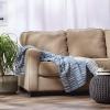 imageDII Urban Geometric Collection Cotton Throw Blanket 50x60 BlackStonewash Blue