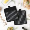 imageProfessional and Commercial Grade Chef Stripe Kitchen Potholders Tango RedBlack