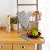 imageProfessional and Commercial Grade Chef Stripe Kitchen Potholders Tango RedGray