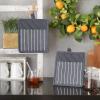imageProfessional and Commercial Grade Chef Stripe Kitchen Potholders Tango RedGray