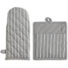 imageProfessional and Commercial Grade Chef Stripe Kitchen Potholders Tango RedGray