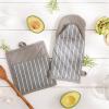 imageProfessional and Commercial Grade Chef Stripe Kitchen Potholders Tango RedGray