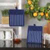 imageProfessional and Commercial Grade Chef Stripe Kitchen Potholders Tango RedNautical Blue