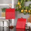 imageProfessional and Commercial Grade Chef Stripe Kitchen Potholders Tango RedTango Red