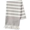 image100 Cotton Soft ampamp Absorbent Decorative Turkish Fouta Towel with Twisted Fringe for Home Beach Pool or Dcor Use As Blanket or Throw  Coral StripeGray