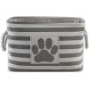 imageBone Dry Pet Storage Collection Striped Paw Patch Bin Small Round NavyGray