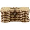 imageBone Dry Pet Storage Collection Toy Basket Medium 21x13x8quot Brown Plastic WickerStripe Plastic Wicker