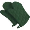 imageDII Basic Terry Collection 100 Cotton Quilted Oven Mitt Aqua 2 PieceDark Green