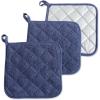 imageDII Basic Terry Collection Quilted 100 Cotton Pan Handle Black 3 PieceFrench Blue