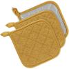 imageDII Basic Terry Collection Quilted 100 Cotton Pan Handle Black 3 PieceHoney Gold