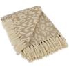 imageDII Bold Eclectic Leopard Woven Throw 50x60 Black with White SpotsTan With White Spots