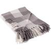 imageDII Buffalo Check Collection Rustic Farmhouse Throw Blanket with Tassles 50x60 NavyOffWhiteGrayWhite