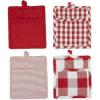 imageDII Gingham Check Kitchen Collection Navy Potholder SetRed