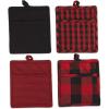 imageDII Gingham Check Kitchen Collection Navy Potholder SetRedBlack