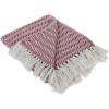imageDII Modern Farmhouse Cotton Herringbone Blanket Throw with Fringe for Chair Couch Picnic Camping Beach ampamp Everyday Use 50 x 60  French BlueBarn Red