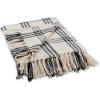 imageDII Modern Farmhouse Plaid Collection Cotton Fringe Throw Blanket 50x60 WhiteStoneWhiteBlack