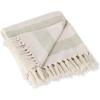 imageDII Rustic Farmhouse Cotton Cabana Striped Blanket Throw with Fringe 50 x 60  Cabana Striped Gray ampamp OffWhiteArtichoke