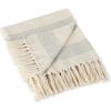 imageDII Rustic Farmhouse Cotton Cabana Striped Blanket Throw with Fringe 50 x 60  Cabana Striped Gray ampamp OffWhiteGray  Offwhite