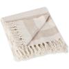 imageDII Rustic Farmhouse Cotton Cabana Striped Blanket Throw with Fringe 50 x 60  Cabana Striped Gray ampamp OffWhiteStone