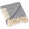 imageDII Rustic Farmhouse Cotton Chevron Blanket Throw with Fringe for Chair Couch Picnic Camping Beach ampamp Everyday Use 50 x 60  Urban Chevron French BlueFrench Blue