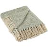 imageDII Rustic Farmhouse Double Diamond Woven Throw 50x60 French BlueArtichoke Green