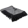 imageDII Stone Stripe Homespun Throw 50x60 with 25quot FringeBlack