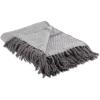 imageDII Stone Stripe Homespun Throw 50x60 with 25quot FringeGray
