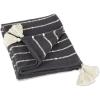 imageDII Striped Throw Collection Cotton Slub HandTied Tassels 50x60 Honey Gold ampamp OffWhiteMineral Gray  Offwhite