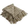 imageDII Textured Modern Varigated Acrylic Woven Throw 50x60Inch Black ampamp WhiteStone
