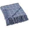 imageDII Transitional Checked Plaid Woven Throw 50x60 Barn RedStonewash Blue