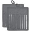 imageProfessional and Commercial Grade Chef Stripe Kitchen Potholders Tango RedGray