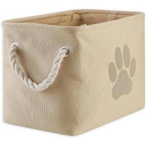 imageBone Dry Pet Storage Collection Collapsible Bin Medium Round OffWhiteTaupe