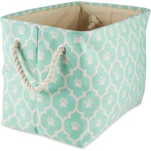 imageBone Dry Pet Storage Collection Lattice Paw Print Small Round WhiteAquaAqua