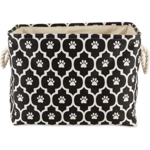 imageBone Dry Pet Storage Collection Lattice Paw Print Small Round WhiteAquaBlack