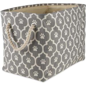 imageBone Dry Pet Storage Collection Lattice Paw Print Small Round WhiteAquaGray