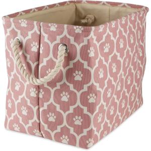 imageBone Dry Pet Storage Collection Lattice Paw Print Small Round WhiteAquaRose