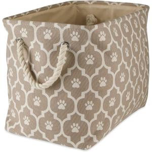 imageBone Dry Pet Storage Collection Lattice Paw Print Small Round WhiteAquaStone