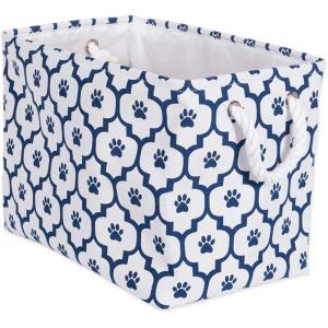 imageBone Dry Pet Storage Collection Lattice Paw Print Small Round WhiteAquaWhiteNavy