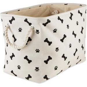 imageBone Dry Pet Storage Collection Paw and Bone Print Small Rectangle 14x8x9quot RoseBlack
