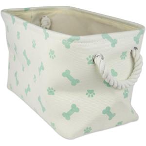 imageBone Dry Pet Storage Collection Paw and Bone Print Small Rectangle 14x8x9quot RoseMint