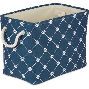 imageBone Dry Pet Storage Collection Paw and Bone Print Small Rectangle 14x8x9quot RoseNavy
