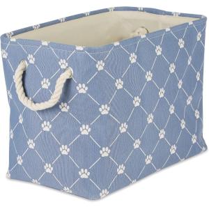 imageBone Dry Pet Storage Collection Paw and Bone Print Small Rectangle 14x8x9quot RoseStonewash Blue