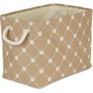 imageBone Dry Pet Storage Collection Paw and Bone Print Small Rectangle 14x8x9quot RoseTaupe