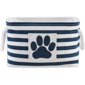 imageBone Dry Pet Storage Collection Striped Paw Patch Bin Small Round NavyNavy