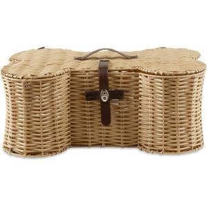 imageBone Dry Pet Storage Collection Toy Basket Medium 21x13x8quot Brown Plastic WickerBeige Plastic Wicker