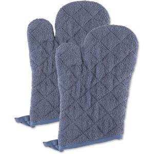 imageDII Basic Terry Collection 100 Cotton Quilted Oven Mitt Aqua 2 PieceStonewash Blue